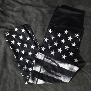 Constantly Varied Gear Black American Flag Capri